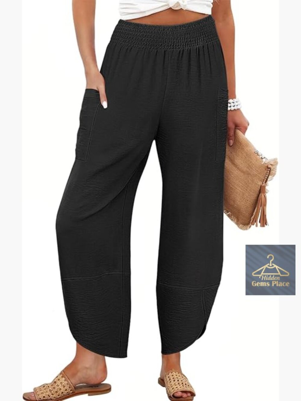 Wide Leg Palazzo Capri Pants High Waisted Lounge Work Trousers